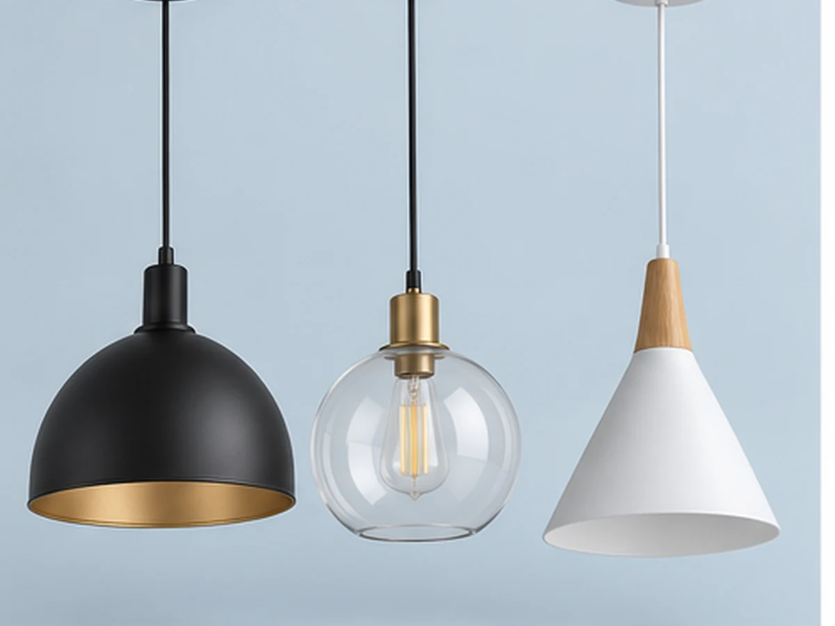 Conjunto de luminárias pendentes modernas