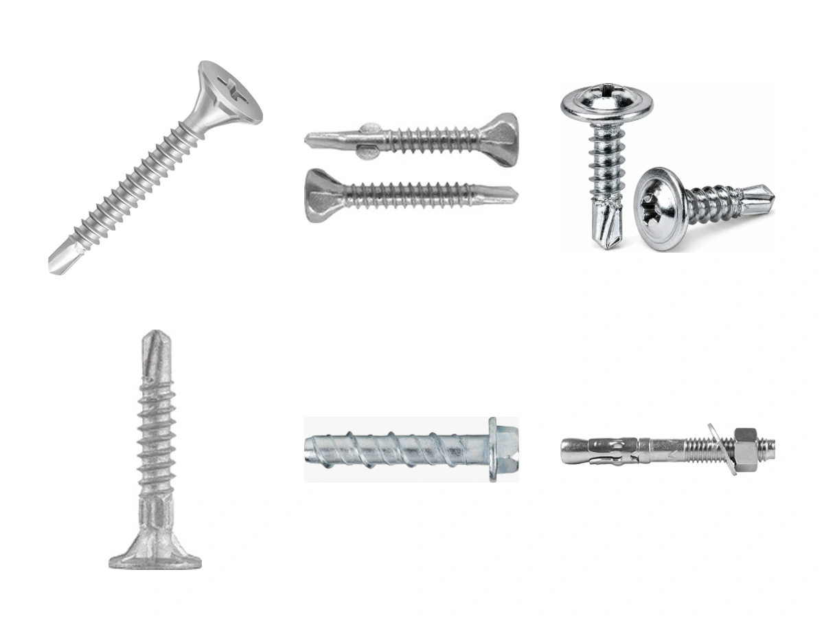 Composição dos seis fixadores originais enviados pela loja, sem alterar seus ângulos
